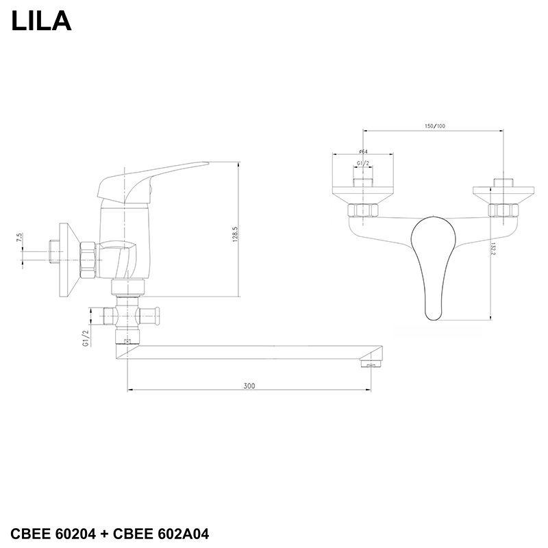 Mereo Lila CBEE60204 batéria do byového jadra 150 mm s plochým ramienkom 300 mm