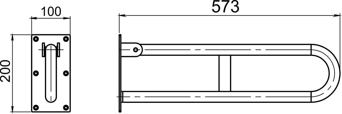 Novaservis R66550,44 madlo dvojité sklopné 572 mm leštená nerez