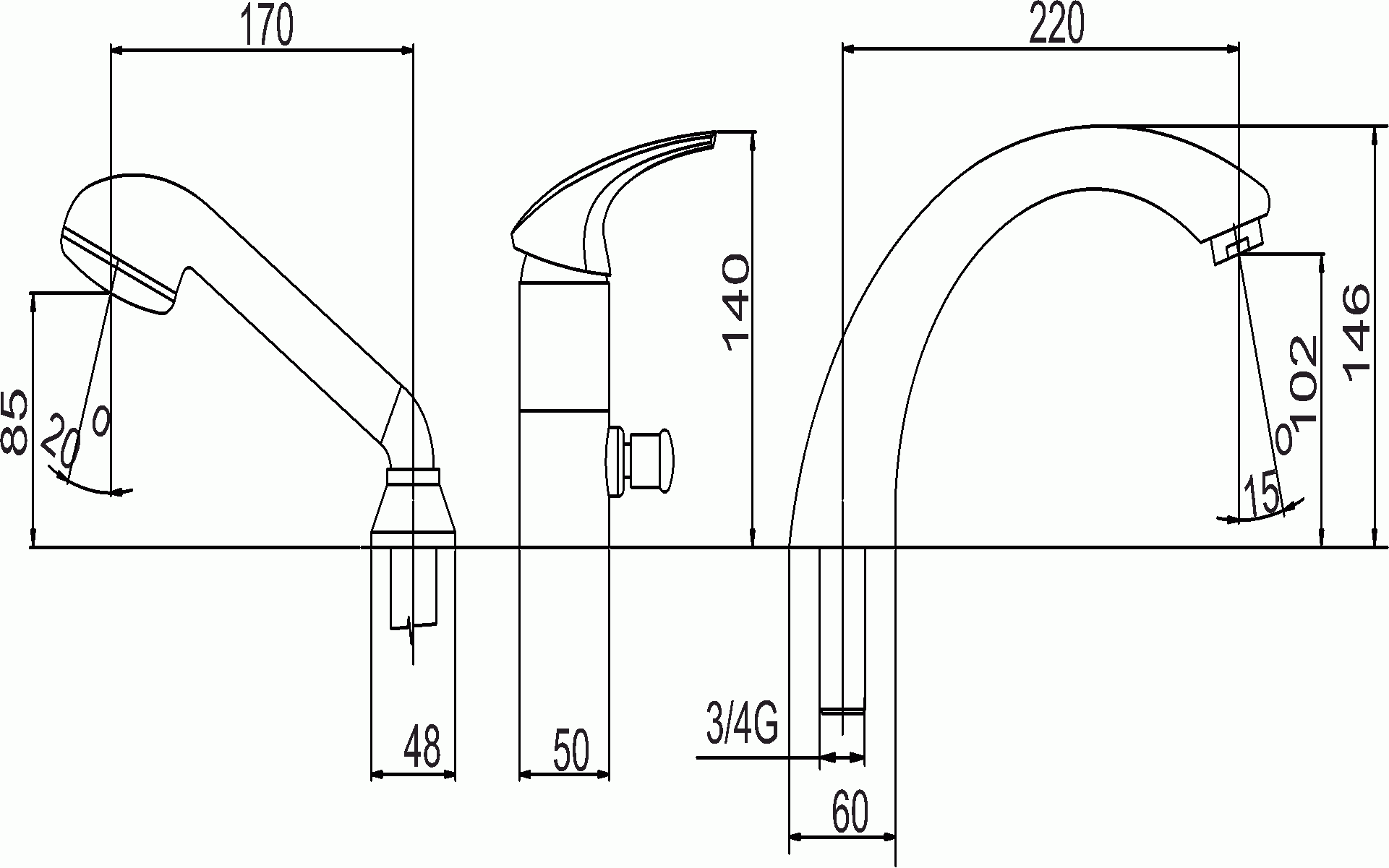 Novaservis Metalia 57 57045,0 vaňová batéria 3-otvorová