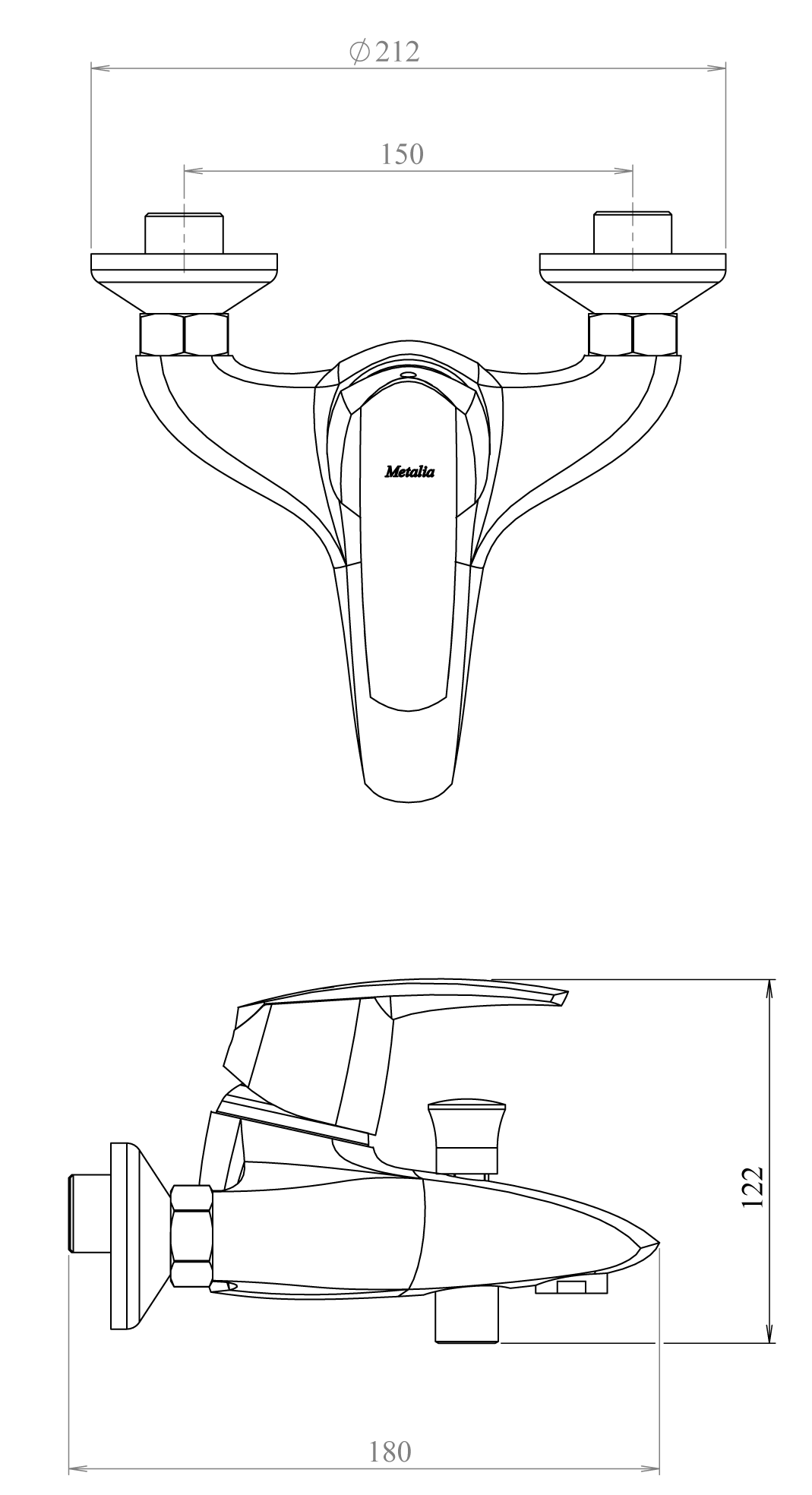 Novaservis Metalia 56 56020,0 vaňová batéria 150 mm, eco