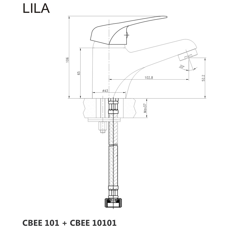Mereo Lila CBEE101 umývadlová batéria s výpusťou