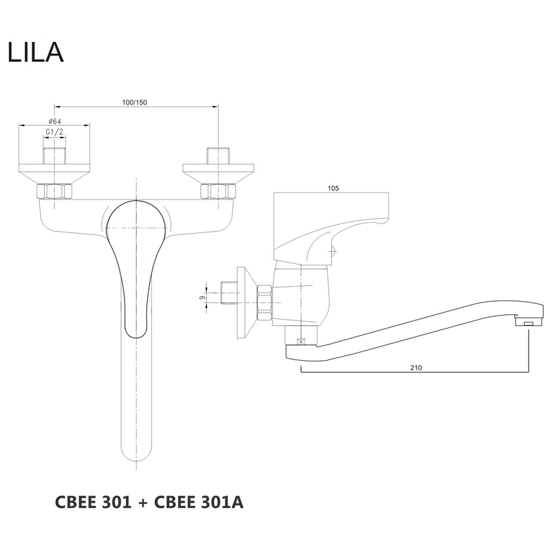 Mereo Lila CBEE301 drezová batéria 150 mm