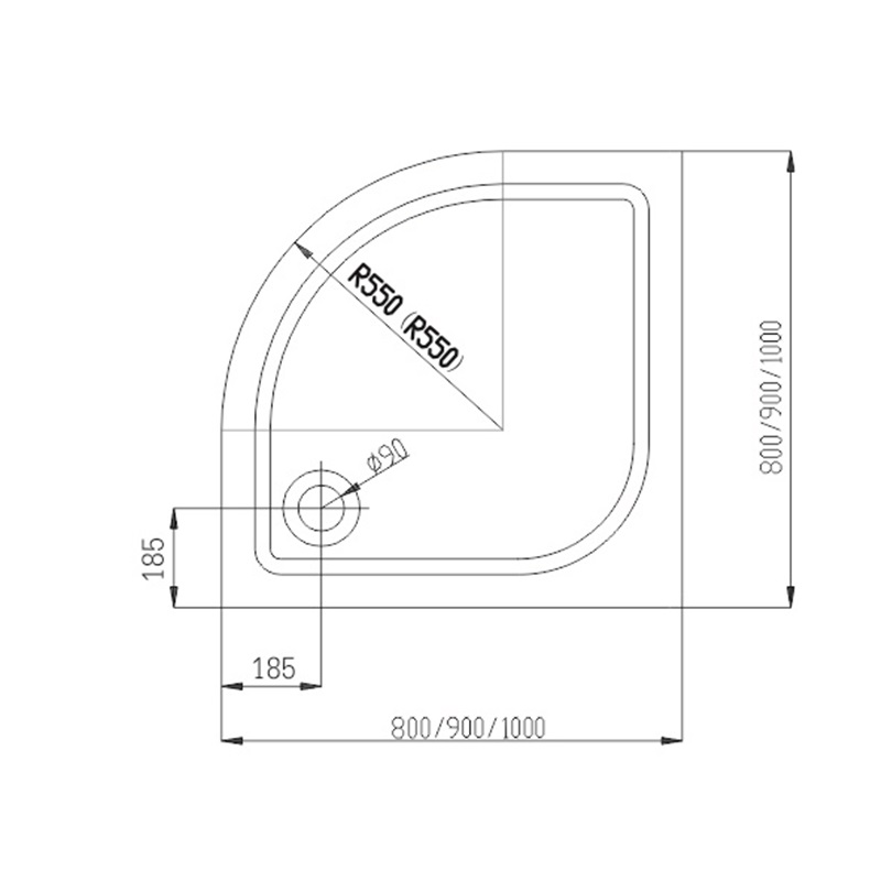 Mereo CV05M sprchová vanička, 90x90x3 cm, liaty mramor