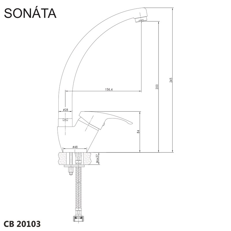 Mereo Sonáta CB20103N drezová stojanková batéria