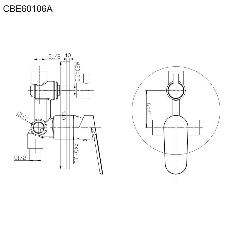 Mereo Viana CBE60106A vaňová batéria podomietková, guľatý kryt