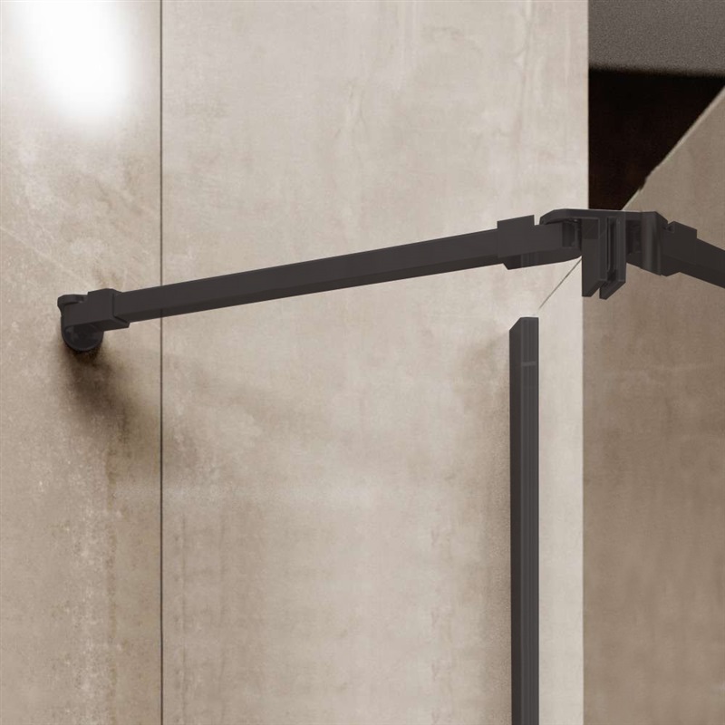 Mereo Novea CK10607HB sprchová stena WALK IN 130 x 200 cm, čierna, sklo Číre
