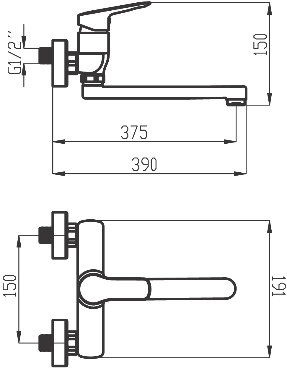 Novaservis Metalia 54 54078,0E drezová batéria 150 mm ECO, chróm