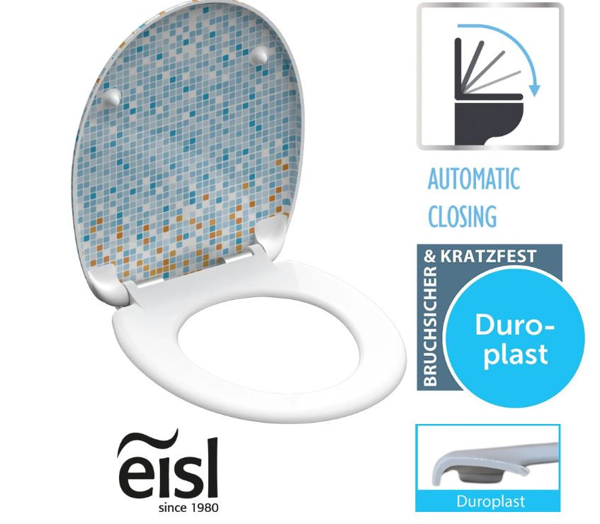 Schütte Mosaik Blau-Orange WC sedátko duroplast, Soft Close