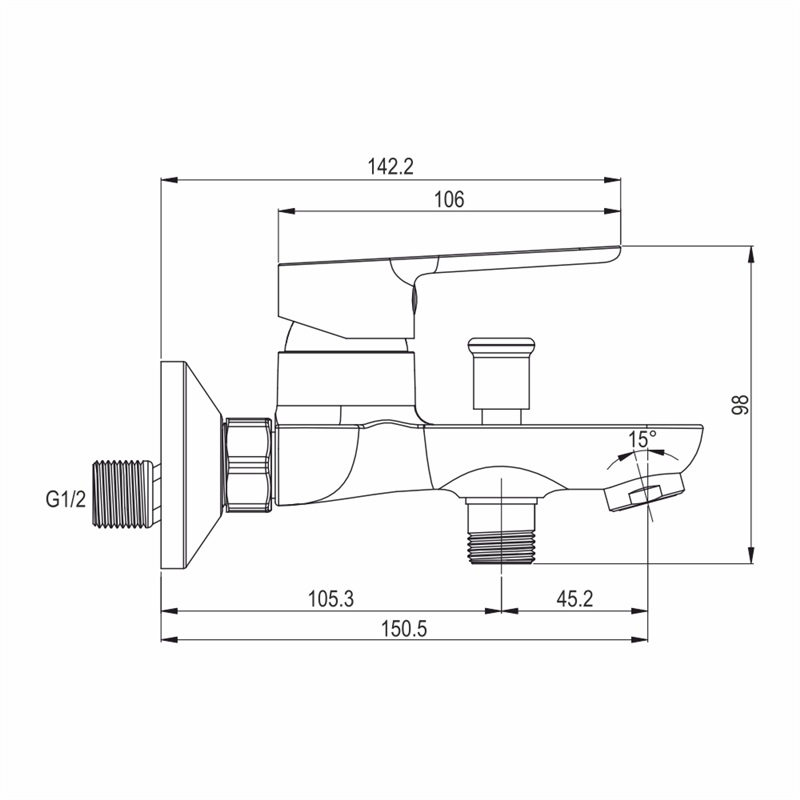 Mereo Zuna CB901A03Z vaňová nástenná batéria 100 mm