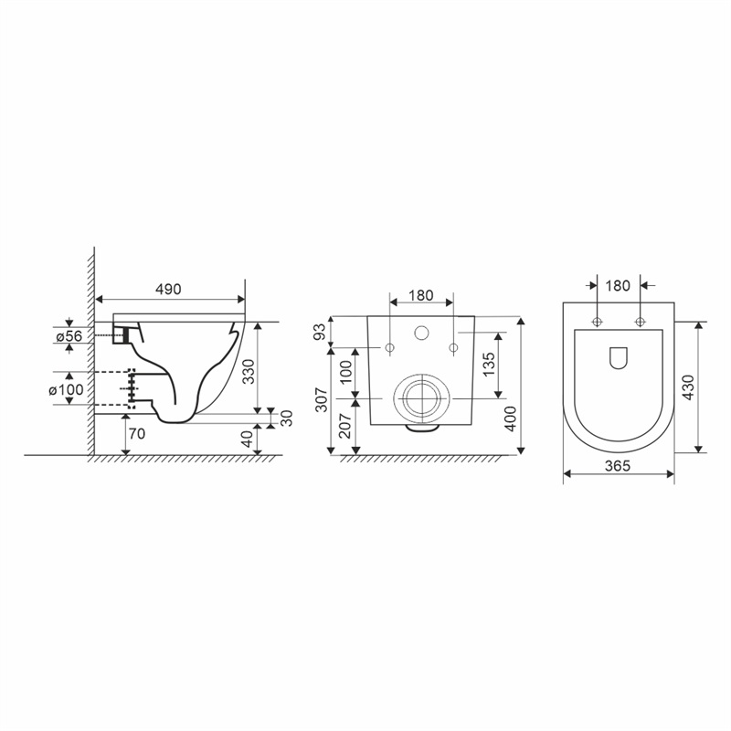 Mereo VSD82T1 WC závesné, SmartFlush, 495x360x370, keramické, vrátane sedátka CSS113S