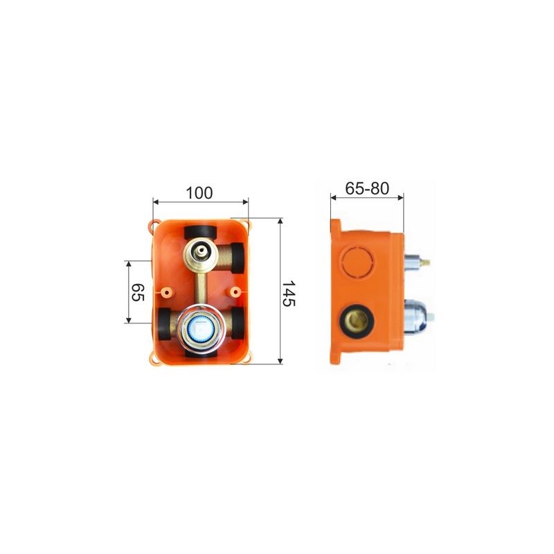 Mereo Sonáta CB60157C vaňová batéria podomietková s trojcestným prepínačom, hranatý kryt