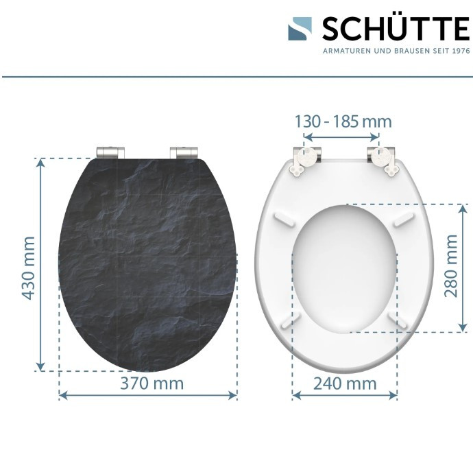 Schütte Black Stone WC sedátko MDF, Soft Close