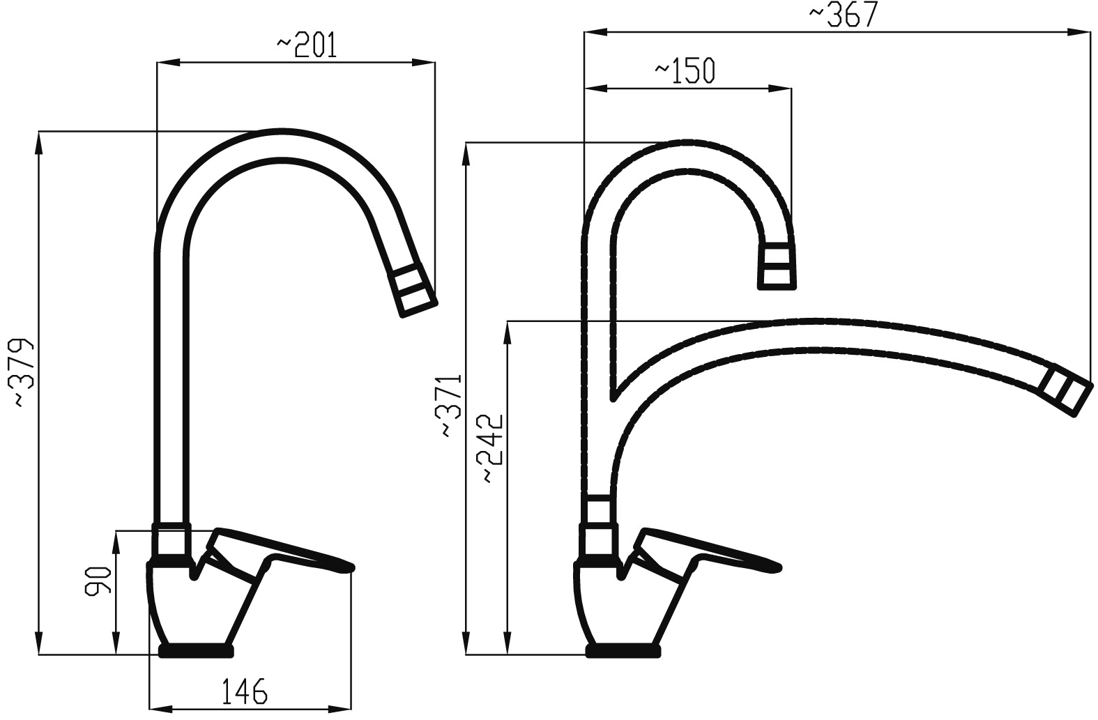 Novaservis Metalia 54 54014F,0B drezová batéria s bielym flexi ramenom, chróm