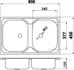 Novaservis DR45/80 dvojdrez 45x80 nerez