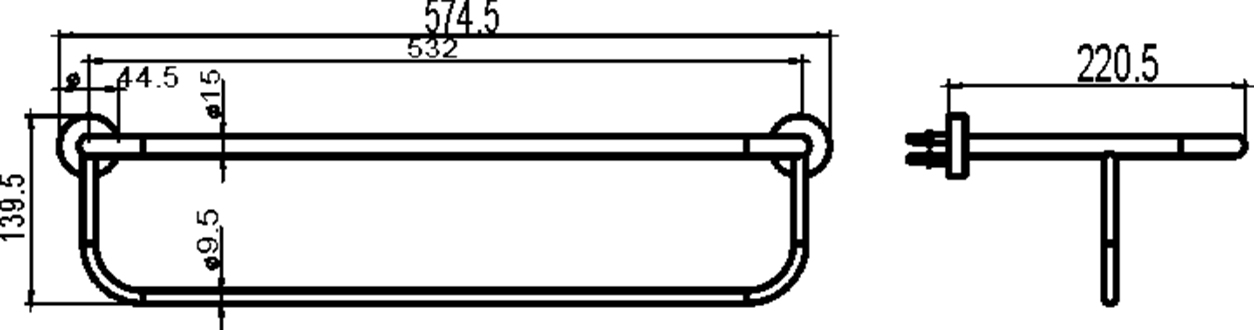 Novaservis 6845,0 držiak uterákov so závesom 550 mm