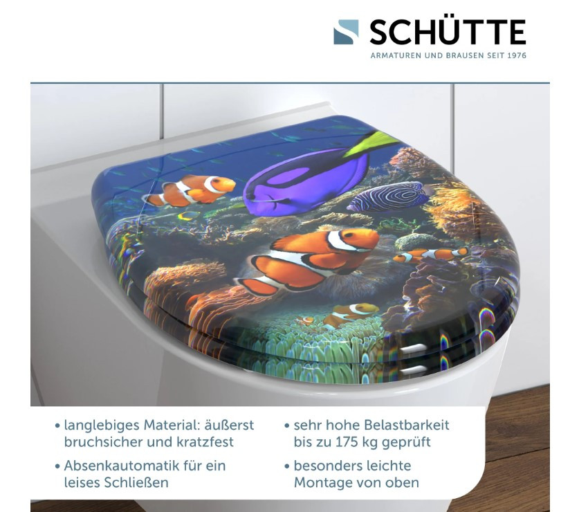 Schütte Sea Life duroplast WC sedátko, Soft Close