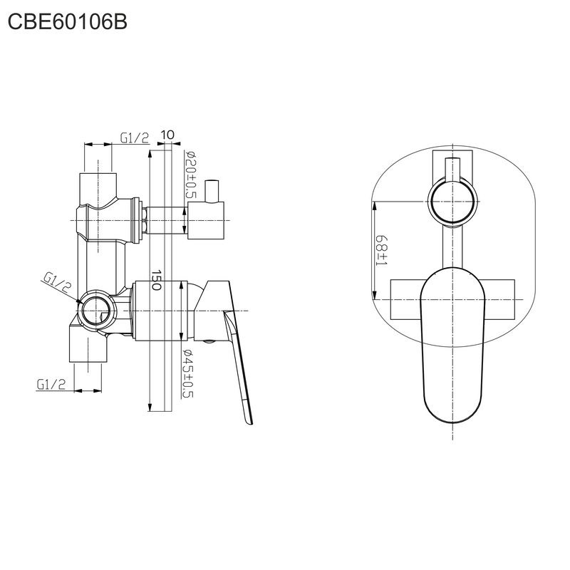 Mereo Viana CBE60106B vaňová batéria podomietková, oválný kryt