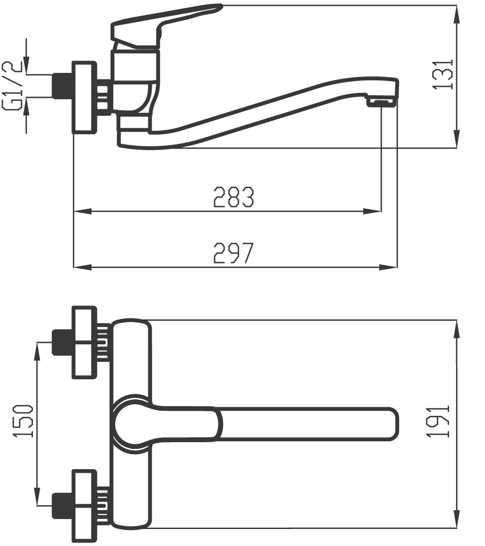 Novaservis Metalia 54 54070,0 drezová batéria 150 mm, chróm