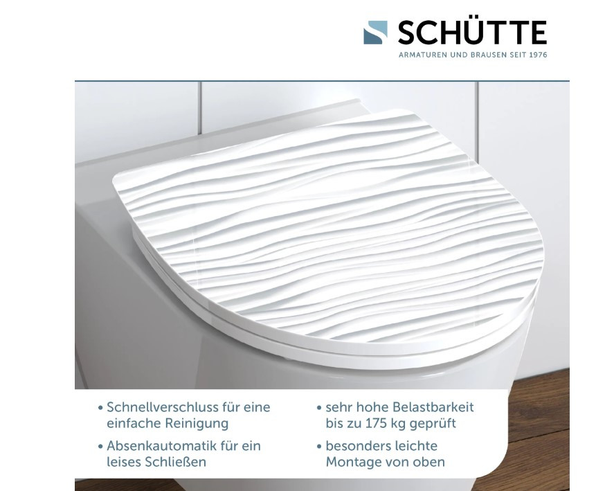 Schütte White Wave WC sedátko duroplast, Soft Close