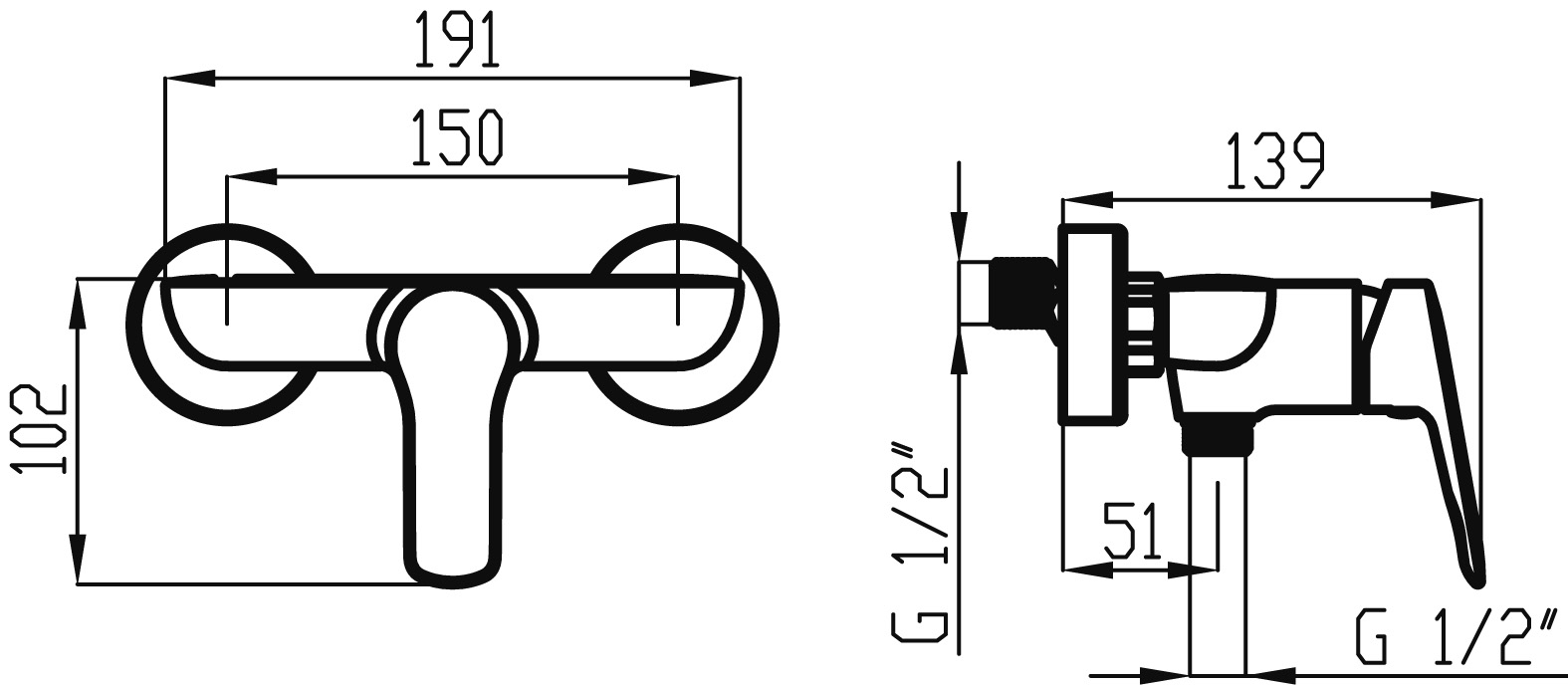 Novaservis Metalia 54 54061/1,0 sprchová batéria bez príslušenstva 150 mm