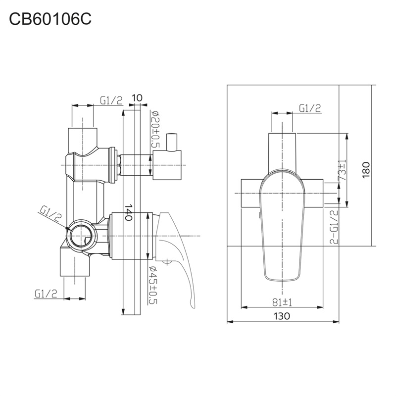 Mereo Sonáta CB60106C vaňová batéria podomietková, hranatý kryt