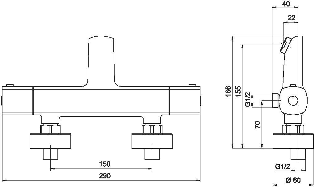 Novaservis Metalia 58 58920/1,0 termostatická vaňová batéria