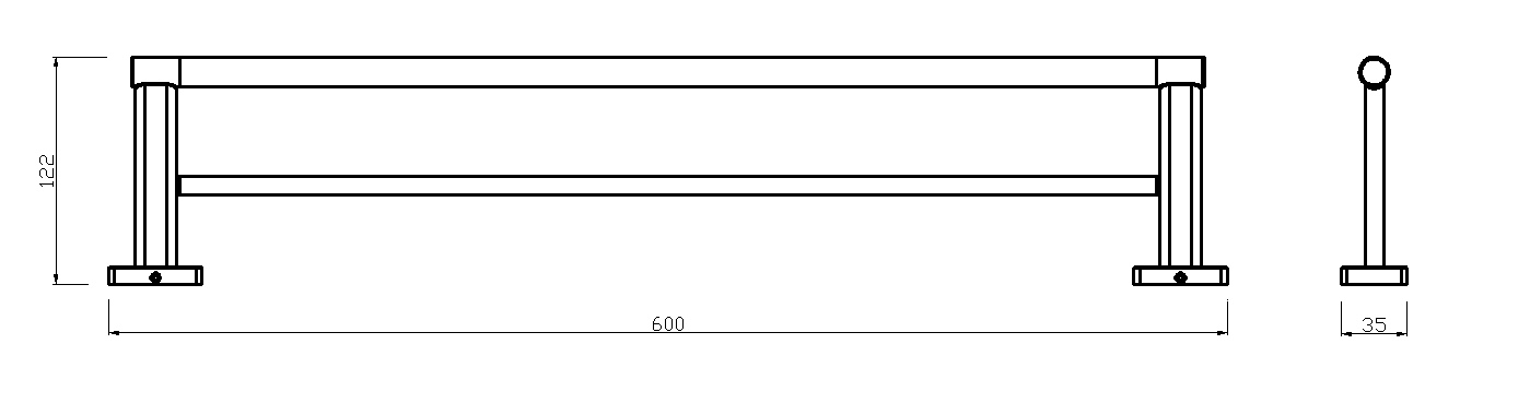 Greta AGR10BL dvojitý držiak uterákov 600 mm, čierny matný