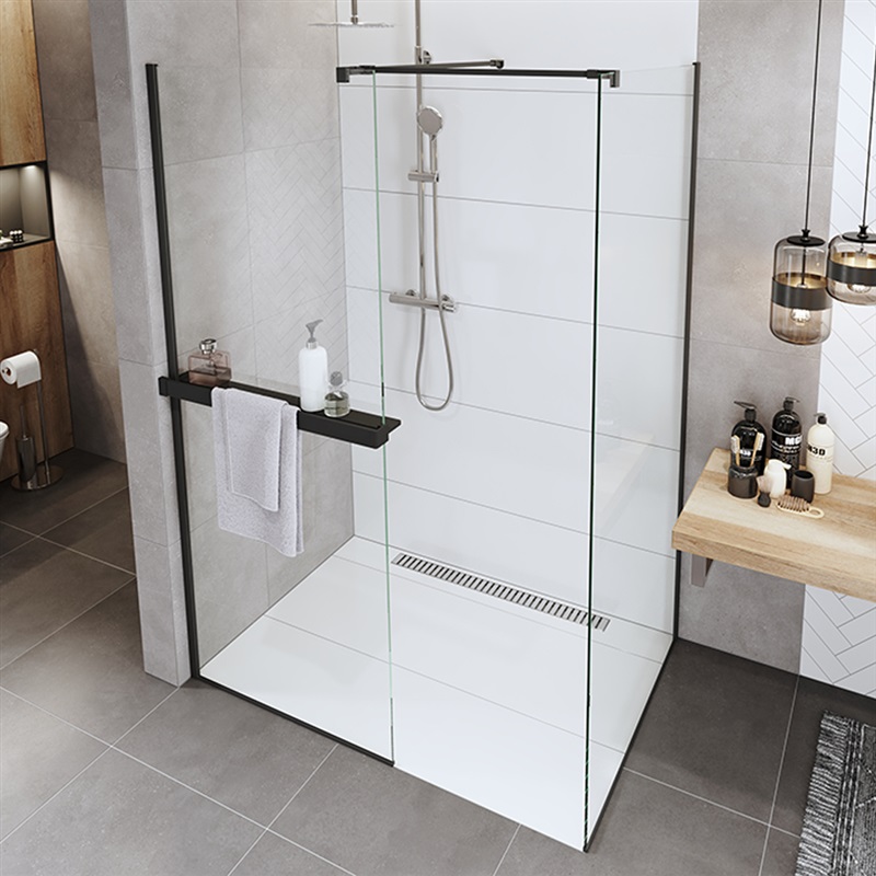 Mereo CK10620PB polička k WALK IN, 120 cm, čierna