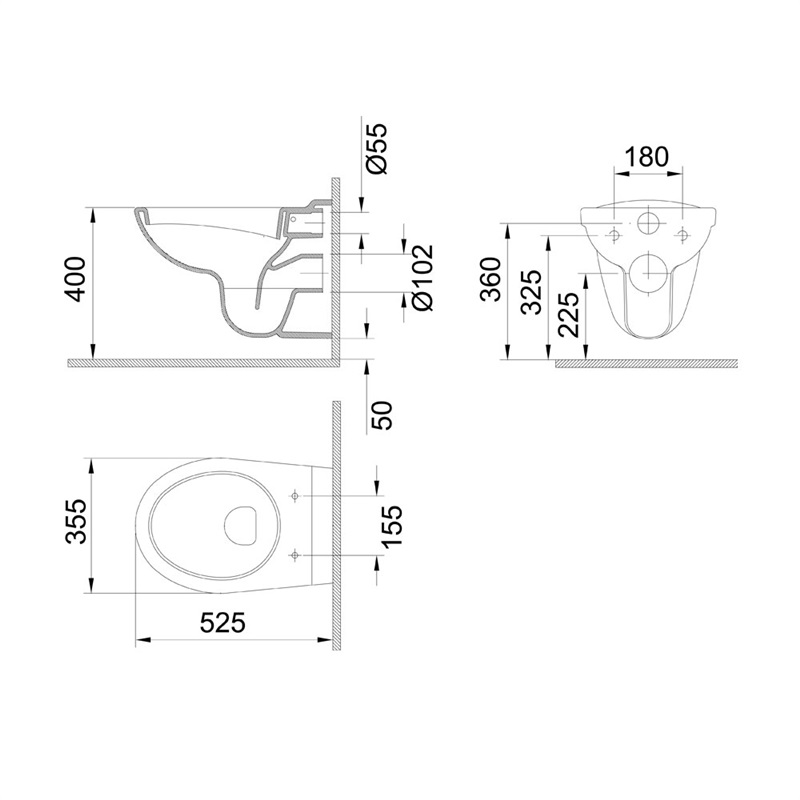Mereo VSD74S1 WC závesný klozet vrátane sedátka CSS117