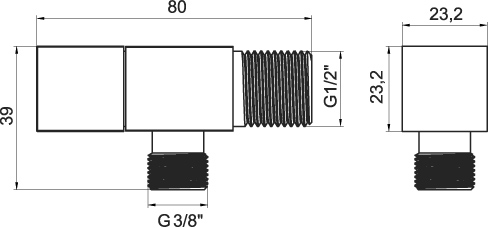 Novaservis Z293-BL rohový ventil keramický s krytkou a kovovou pákou 1/2x3/8