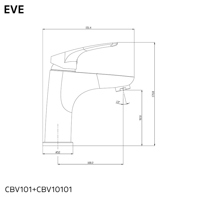 Mereo Eve CBV101 umývadlová stojanková batéria s výpusťou, chróm