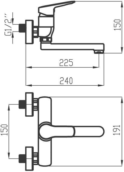 Novaservis Metalia 54 54076,0 drezová batéria 150 mm, chróm