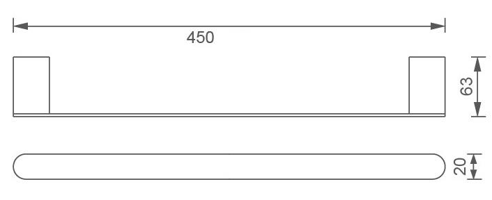 Novaservis Titania Naty 66627,5 držiak uterákov 450 mm, čierny