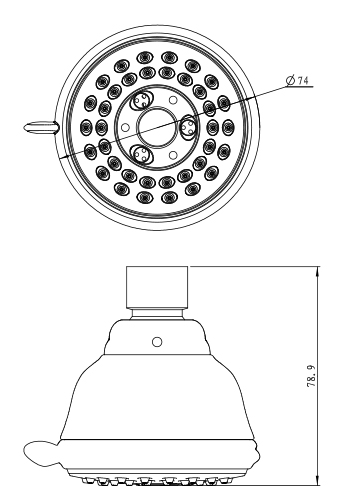 Novaservis RUP/157,0 hlavová sprcha 3-polohová 75 mm