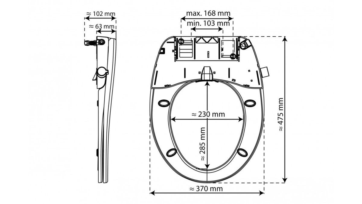 Schütte bidetové sedátko termoplast, Soft Close
