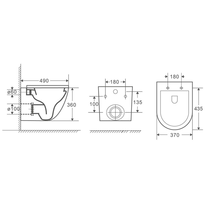 Mereo VSD82T2 WC závesné kapotované, tiché splachovanie Smart Flush vrátane sedátka CSS115SN