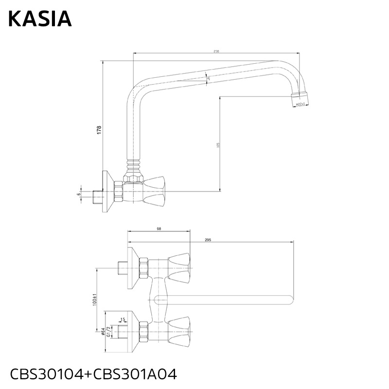 Mereo Kasia CBS30104 drezová nástenná batéria