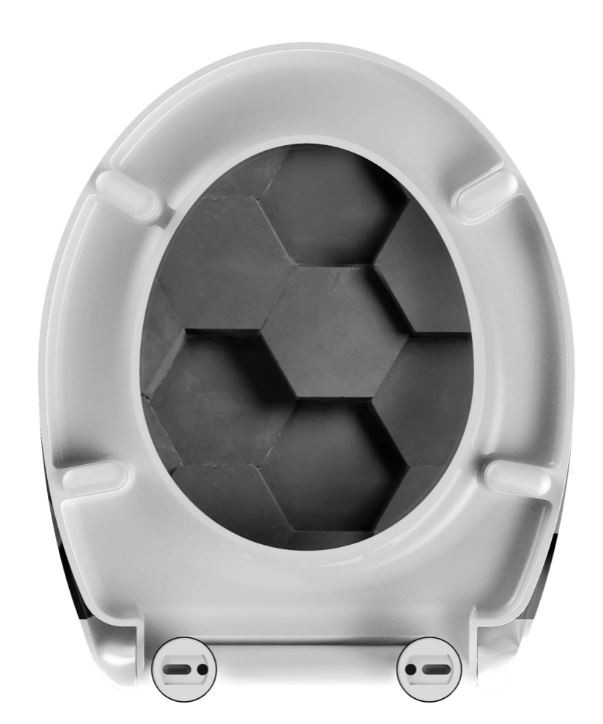 Schütte Grey Hexagons WC sedátko duroplast, Soft Close