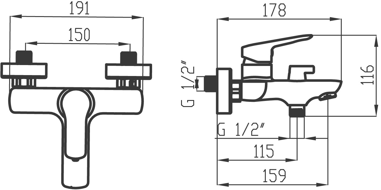 Novaservis Metalia 54 54021,0 vaňová batéria 150 mm, chróm