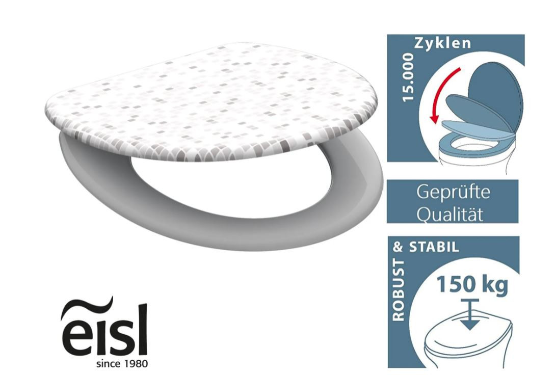 Schütte Mosaik Grau WC sedátko duroplast, Soft Close