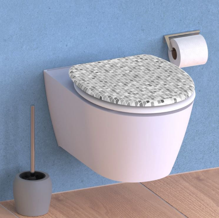 Schütte Mosaik Grau WC sedátko duroplast, Soft Close