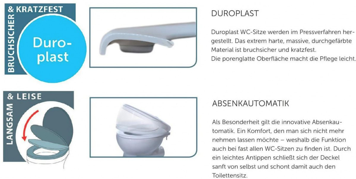 Schütte Mosaik Grau WC sedátko duroplast, Soft Close