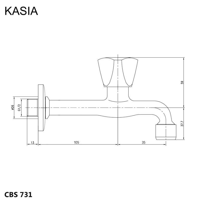 Klum CR38A rohový ventil 1/2"x1/2" pákový