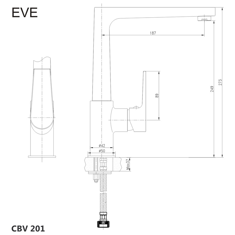 Klum CR38A rohový ventil 1/2"x1/2" pákový