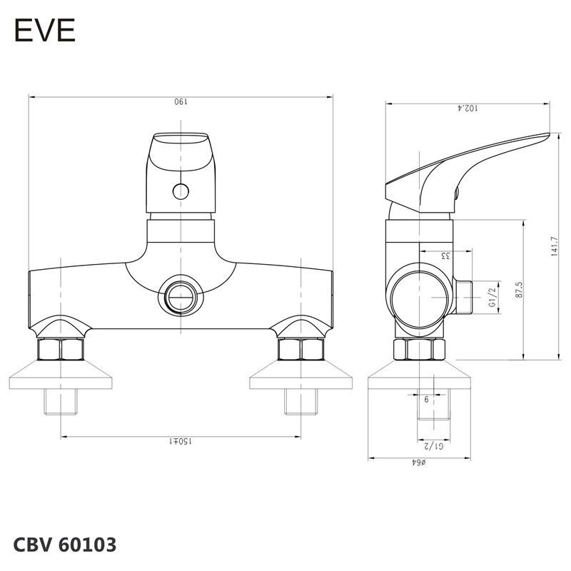 Klum CR38A rohový ventil 1/2"x1/2" pákový