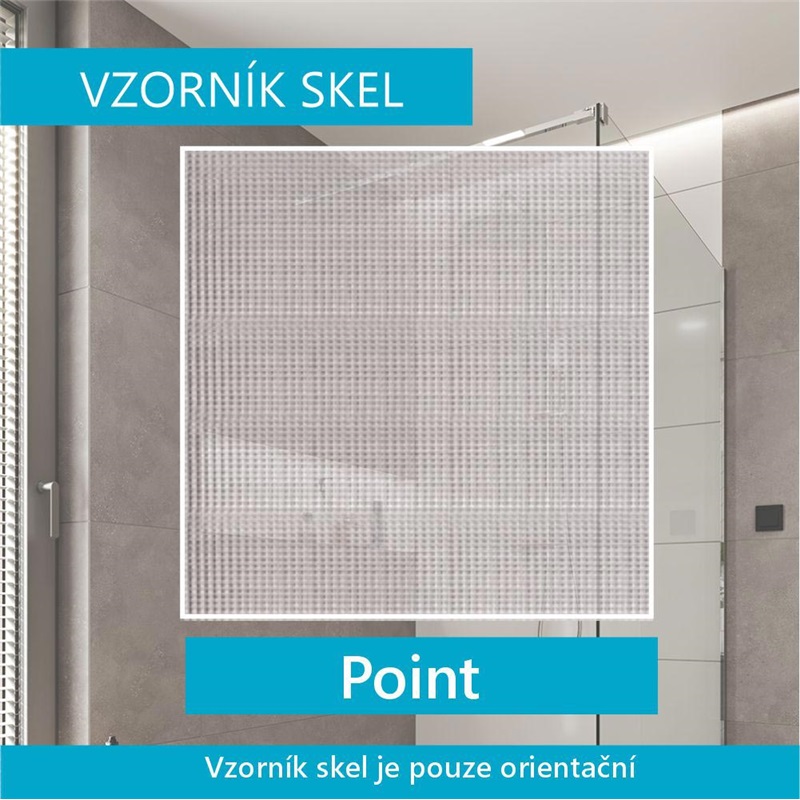 Mereo Lima CK87242K sprchový kút, obdĺžnik k stene, 90x100x90x190 cm, chróm Alu, sklo Point
