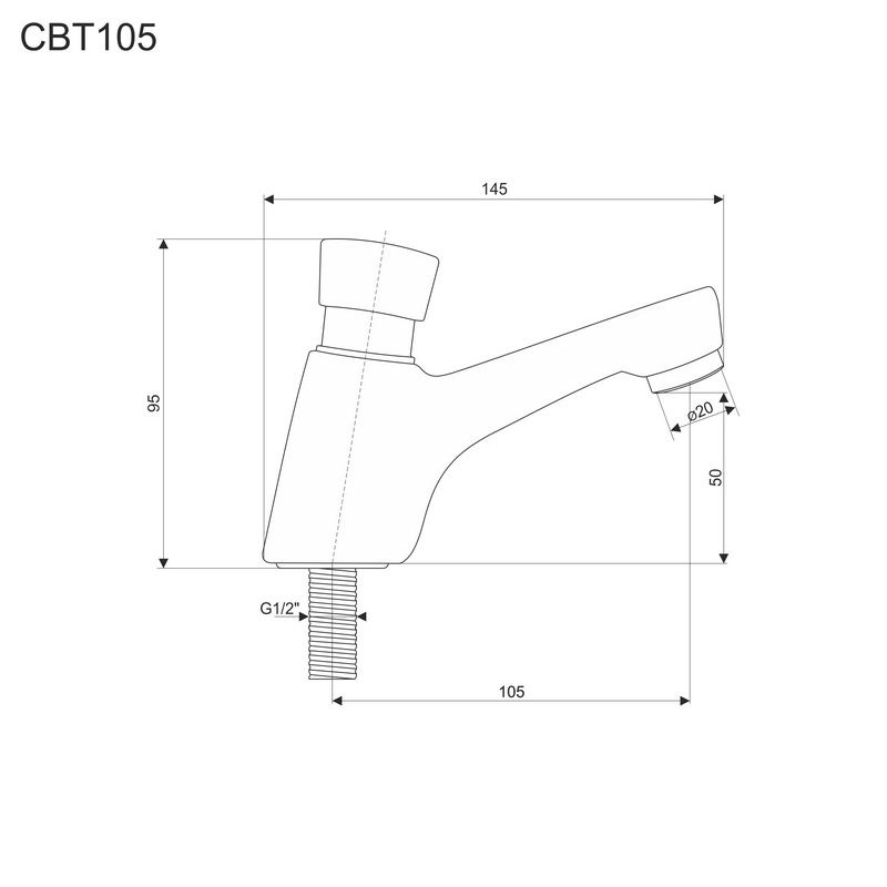 Mereo CBT105 umývadlový stojankový ventil, 1/2"