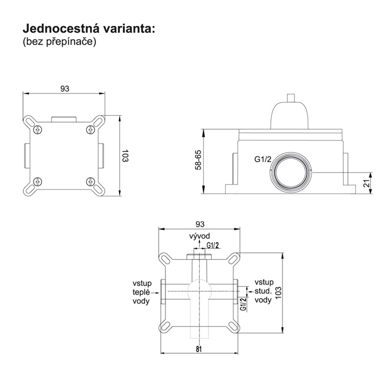 Mereo Dita CBE60105DB sprchová batéria podomietková, oválny kryt