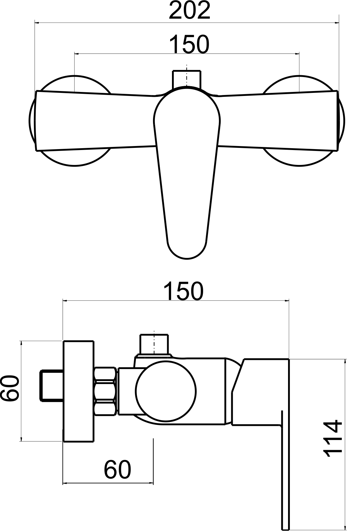 Novaservis Titania Fresh sprchová batéria horný vývod 150mm 96062/1,0