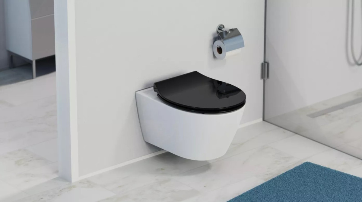 Schütte Slim Black WC sedátko duroplast, Soft Close